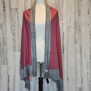 Pretty Persuasions Women's Shawl / Wrap - Houndstooth Trim - New with Tags